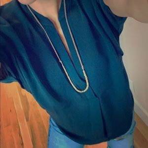 Emerald Green Silk Oversized Blouse